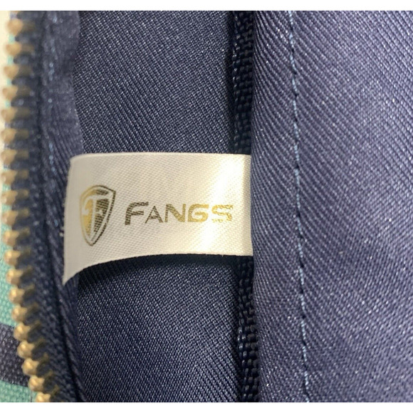 TOMMY HILFIGER Dome Backpack 17" Monogram Logo Navy Teal Canvas Preppy Bag VGUC - Picture 10 of 12